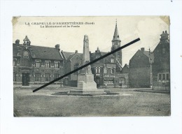 CPA - La Chapelle D´Armentières - Le Monument Et La Poste - Armentieres