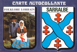 Carte Postale Autocollante, écusson Autocollant, Blason, Sarralbe, Folklore Lorrain - Sarralbe
