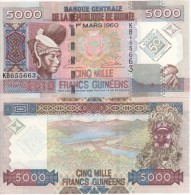 Commemorative  Attractive GUINEA  5'000  Francs Guinees   2010    P44   UNC - Guinee
