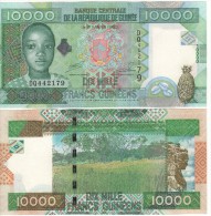 Attractive GUINEA  10'000  Francs Guinees   (2008)    P42b  UNC - Guinée