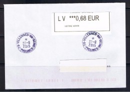 ATM, Papier Blanc, PLI, LV 0.68, SANS CODE DATAMATRIX, PROTOTYPE,  NABANCO De VILLENNES SUR SEINE. - 2010-... Illustrated Franking Labels