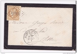 FRANCE  BORDEAUX  JOLIE LETTRE   TIMBRE PARFAIT     CACHET D'ARRIVEE - 1870 Bordeaux Printing