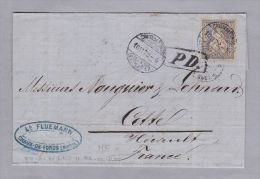 Heimat NE Chaux De Fonds 1872-02-10 PD Im Kasten Auf Brief über 30Rp Blau Nach Cette F - Covers & Documents