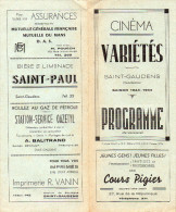 Programme Cinéma VARIETES (saint Gaudens Haute Garonne) Avril 1944: L'orchidée Rouge (PPP2031) - Programme
