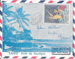 LETTRE ILLUSTREE.TAHITI..PAR AVION POSTE AUX ARMEES1966.. TIMBRES FRANCAIS.N°1458... BE. - Lettres & Documents