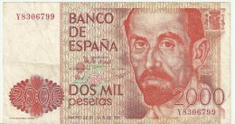 Spain 2000 Pesetas 1980  P156 Circulated SERIE Y. - [ 4] 1975-…: Juan Carlos I.