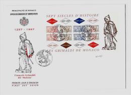 MONACO  O.E.T.P. - Pté De Monaco 1C. GF Ill. 8.1.97/BF N°75 (D. N°2129B)« Les Grimaldi De Monaco » Sur Envel - Storia Postale