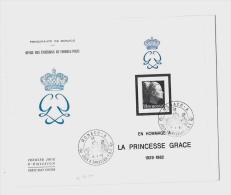MONACO  A - Pté De Monaco 1C. GF Ill. 19.4.83/BF N°24 (D. N°1393A)« Hommage à La Princesse GRACE - Briefe U. Dokumente