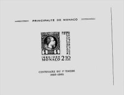 Principauté De Monaco « MONACO 1985 »Centenaire Du 1er Timbre De Monaco 1885/1985Vignette Neuve En Epreuve D - Colecciones & Series