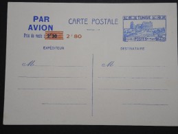 FRANCE - TUNISIE - Entier Postal Surchargé 2f80 - A Voir - Lot P14661 - Brieven En Documenten