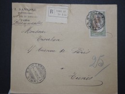 FRANCE - TUNISIE - Enveloppe En Recommandée De Tunis Pour Tunis En 1914 - Obl. Chargements - A Voir - Lot P14662 - Storia Postale