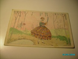 LADY WITH UMBRELLA ,  ART DECO  ART NOVEAU BY MELA KOEHLER ,  POSTCARD , O - Koehler, Mela