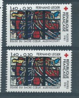 [13] Variété :  N° 2175 Croix-rouge Fernand Léger Double-frappe De L'image + Normal ** - Ungebraucht