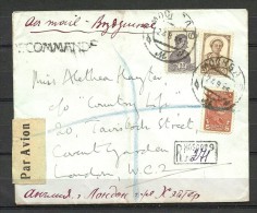 RUSSLAND RUSSIA 1935 Registered Air Mail Letter To England With Michel  374 & 375 Etc - Storia Postale