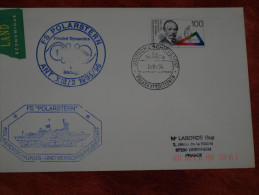 Navire Allemand POLARSTERN Chet Postal Embarqué 1996 Enveloppe Ayant Voyagé - Bases Antarctiques