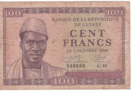 GUINEA  100 Francs   1958   P7   Vf - Guinee