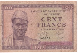 GUINEA  100 Francs   1958   P7   Vf - Guinea