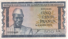 GUINEA  500 Francs   1960   P14   VF+ - Guinea