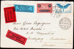 1930. 45 C. + 65 C. Luftpost Mit Luftpost, EXPRESS + EILSENDUNG BERN 1 22.IX.30. + BASE... (Michel: 183x + 189x) - JF190 - Primeros Vuelos