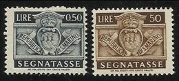 1945 San Marino Saint Marin SEGNATASSE  50c + 50 Lire MNH** Postage Due - Portomarken