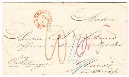 Heimat GL GLARUS 20.10.1860 AK-Stempel Und Zugst. Zürich-Glarus Auf Brief Aus Gravenhage Holland - ...-1852 Precursori