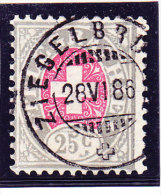 Heimat GL ZIEGELBRÜCKE 26.VI.1886 Auf 25c.Telegraphen Marke - Telegraafzegels