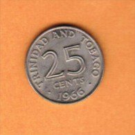 TRINIDAD & TOBAGO   25 CENTS 1966  (KM # 4) - Trinidad & Tobago