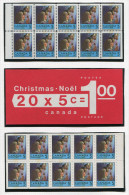 Canada **    Carnet N° 417b  -   Noel - 2 Bandes De 10 Timbres Papier Phosphorescent      - - Volledige Velletjes