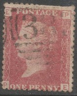 Great Britain. 1858-1879 QV 1d Red. Plate 87. Letters PE - Oblitérés