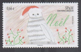 SAINT-PIERRE Et MIQUELON -Noël : Dessin D´enfant : Bonhomme De Neige - - Neufs