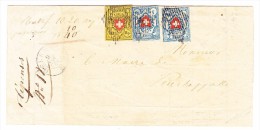 Heimat JU DELEMONT 9.11.1951 Feuille Officielle Du Jura Avec 5Rp.(2) Et 10Rp. Rayon - 1843-1852 Poste Federali E Cantonali