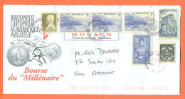 Monaco - Enveloppe Publicitaire " Bourse Du Milllénaire "  Timbrée - 2 Scans - Poststempel