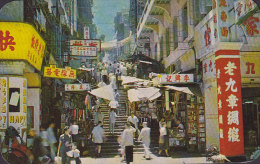 Hong Kong PPC Street Scene Stone Stairway VIA AIR MAIL Line Cds. HONG KONG 1964 To Japan (2 Scans) - Covers & Documents