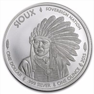 Médaille Argent 999/1000 1 Once Indien Sioux - Sin Clasificación