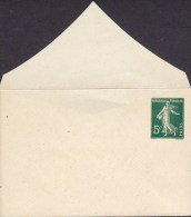 France Postal Stationery Ganzsache Entier 5 C. Semeuse (224 ?) Enveloppe 107 X 71 Mm Unused (2 Scans) - Sobres Tipos Y TSC (antes De 1995)