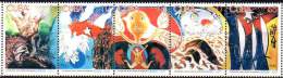 CUBA 2001 - Crime De Barbade - Peintures (5 Se Tenant) - Unused Stamps