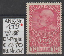 1914 -  Kriegswohltätigkeits-Ausgabe "1914"   -  ** Postfrisch  -  Siehe Scan  (179 01) - Unused Stamps