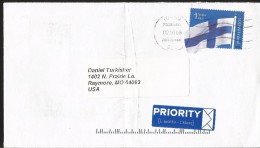 E)2006 FINLAND, FLAG, PRIORITY MAIL, CIRCULATED COVER TO USA, RARE DESTINATION, XF - Used Stamps