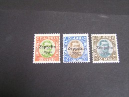 ISLAND 1931 ZEPPELIN SET A9/A11 MLH; - Posta Aerea