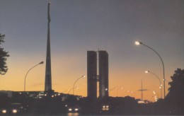 Brazil - Street Scene At Dusk, Brasilia, China's Postcard - Brasilia