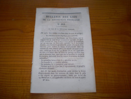 An VII:Actes De Partage.Droit Sur Bateaux De Charbon De Bois.Droit De Timbre Sur Avis Imprimés.Pensions Ecclésiastiques - Décrets & Lois