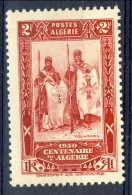 Algeria 1930 Centenaire De L'Algerie Française N. 97 Fr 2+2 Carminio  MLH Catalogo € 12 - Neufs