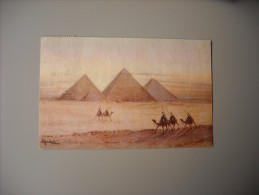 EGYPTE THE THREE PYRAMIDS OF GIZA.............DESSIN SIGNE - Gizeh