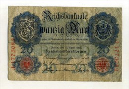 - ALLEMAGNE EMPIRE . BILLET 20 M. 1910 . - 20 Mark