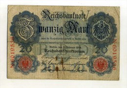 - ALLEMAGNE EMPIRE . BILLET 20 M. 1914 . - 20 Mark