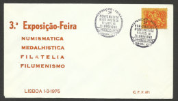 Portugal Cachet A Date Expo Philatelique Numismatique Boîtes Allumettes 1975 Event Pmk Stamps Coins Matches Expo - Flammes & Oblitérations