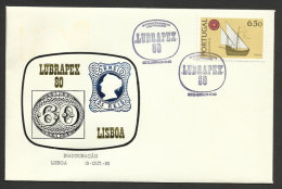 Portugal Cachet Commémoratif  Expo Philatelique Lubrapex 80 Portugal Brèsil Brasil Brasil 1980 Event Postmark Stamp Expo - Flammes & Oblitérations