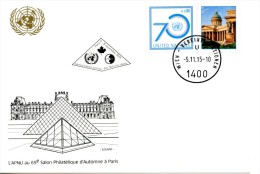 ONU Vienne 2015  - White Card Paris 69e Salon Philatélique D'automne 5-8 Novembre 2015 - Maximum Cards