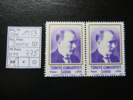 1993  " Atatürk "  Pärchen, K14  TOP  Postfrisch   LOT 775 - Unused Stamps