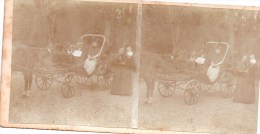 Stereofoto - Familie Mit Pferdefuhrwerk - Unbekannt Ca 1880 - Stereoscopes - Side-by-side Viewers